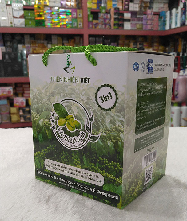 cà phê xanh kháng mỡ hộp nhỏ