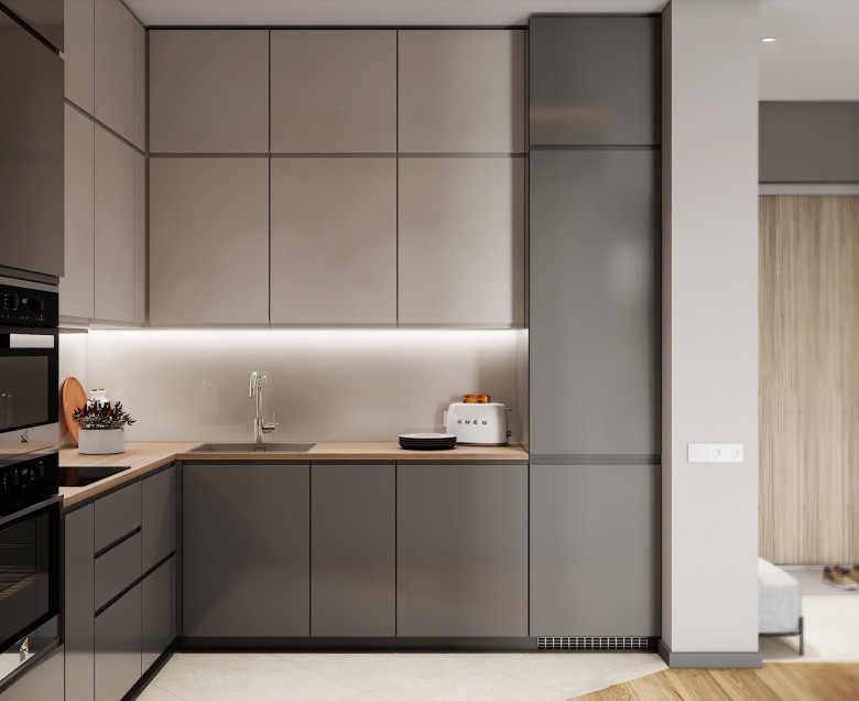 Hiện đại và sang trọng đến từ vật liệu Laminate của phong cách hiện đại.