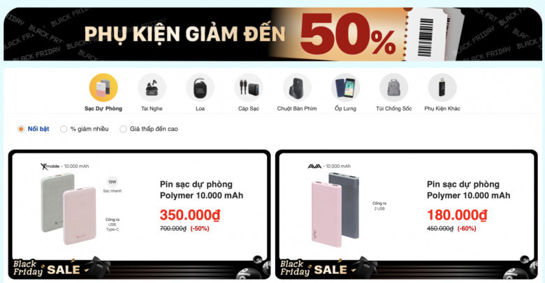 [Black Friday Điện Máy Xanh 2021] Phụ Kiện Công Nghệ Giảm Giá Đến 60%