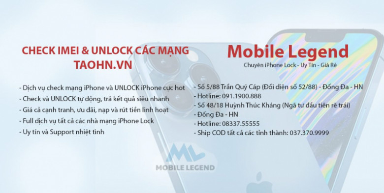 Cửa hàng sửa chữa điện thoại MobileLegend - Quận Đống Đa, Hà Nội